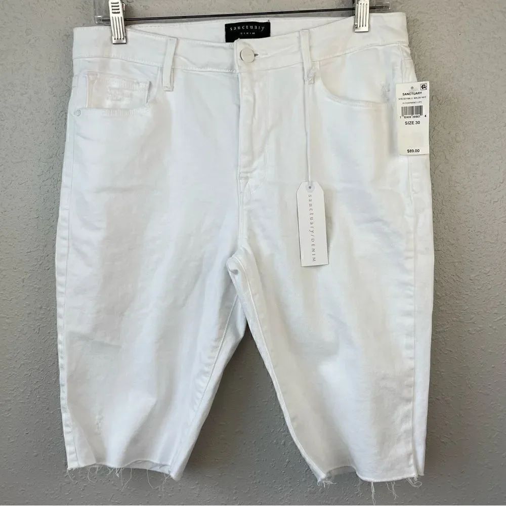 NWT Ideology White Denim Shorts Size 30